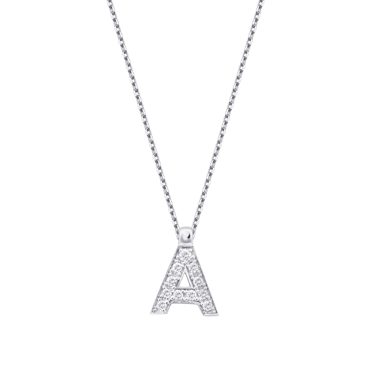 0.07 Carat Diamond A Letter Necklace