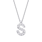 0.08 Carat Diamond S Letter Necklace