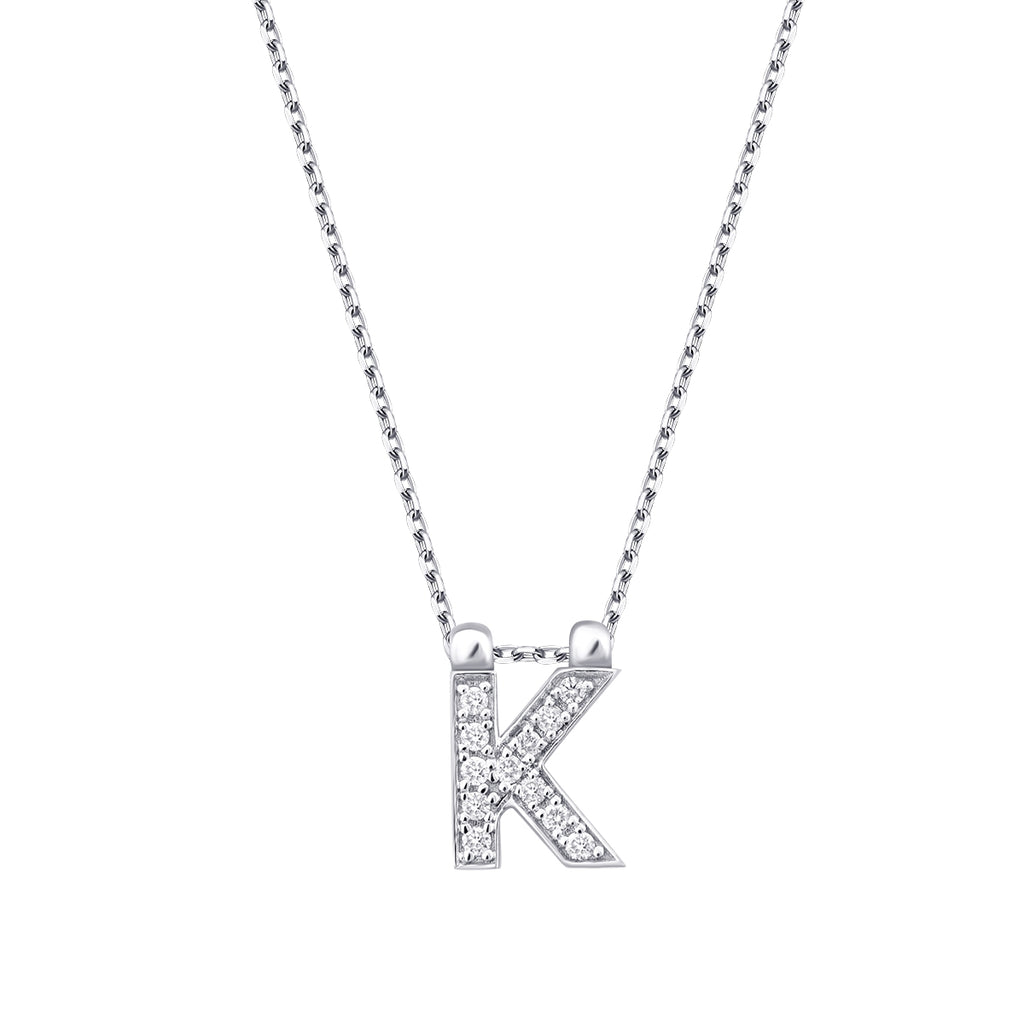 0.06 Carat Diamond K Letter Necklace