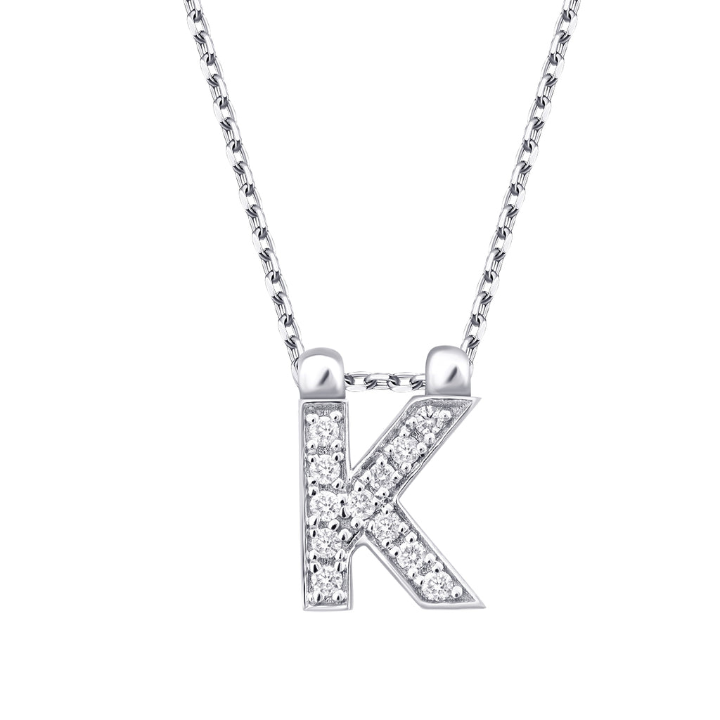 0.06 Carat Diamond K Letter Necklace