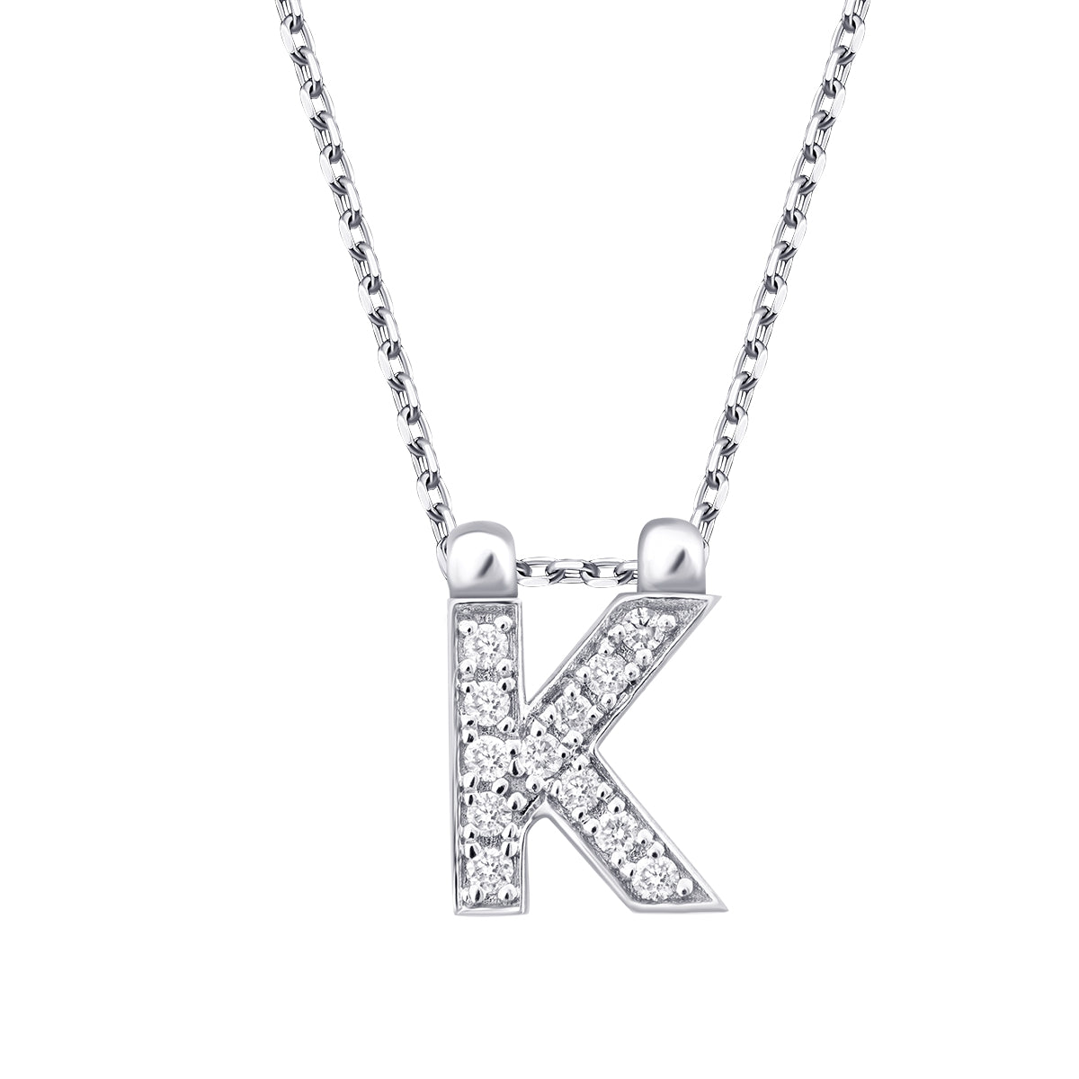 0.06 Carat Diamond K Letter Necklace