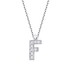 0.08 Carat Diamond F Letter Necklace