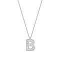 0.08 Carat Diamond B Letter Necklace