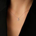 0.08 Carat Diamond B Letter Necklace