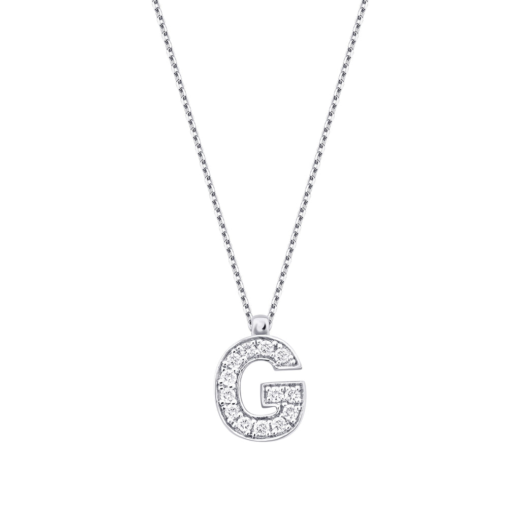 0.07 Carat Diamond G Letter Necklace