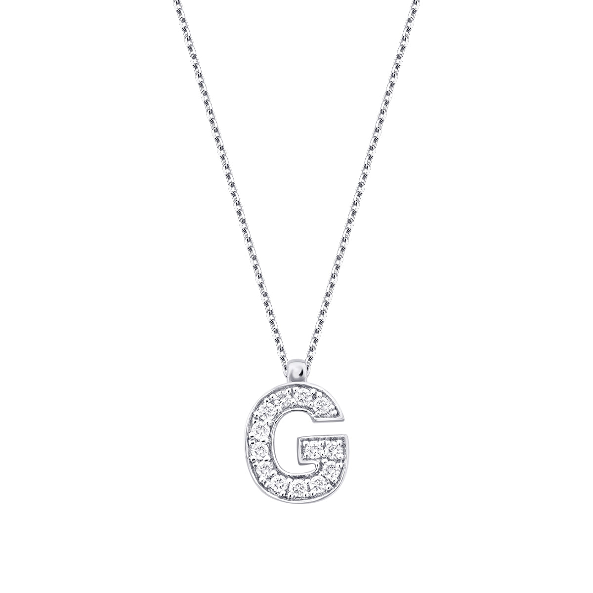 0.07 Carat Diamond G Letter Necklace