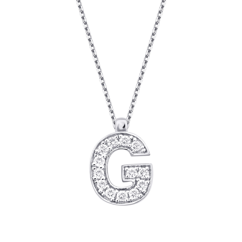 0.07 Carat Diamond G Letter Necklace