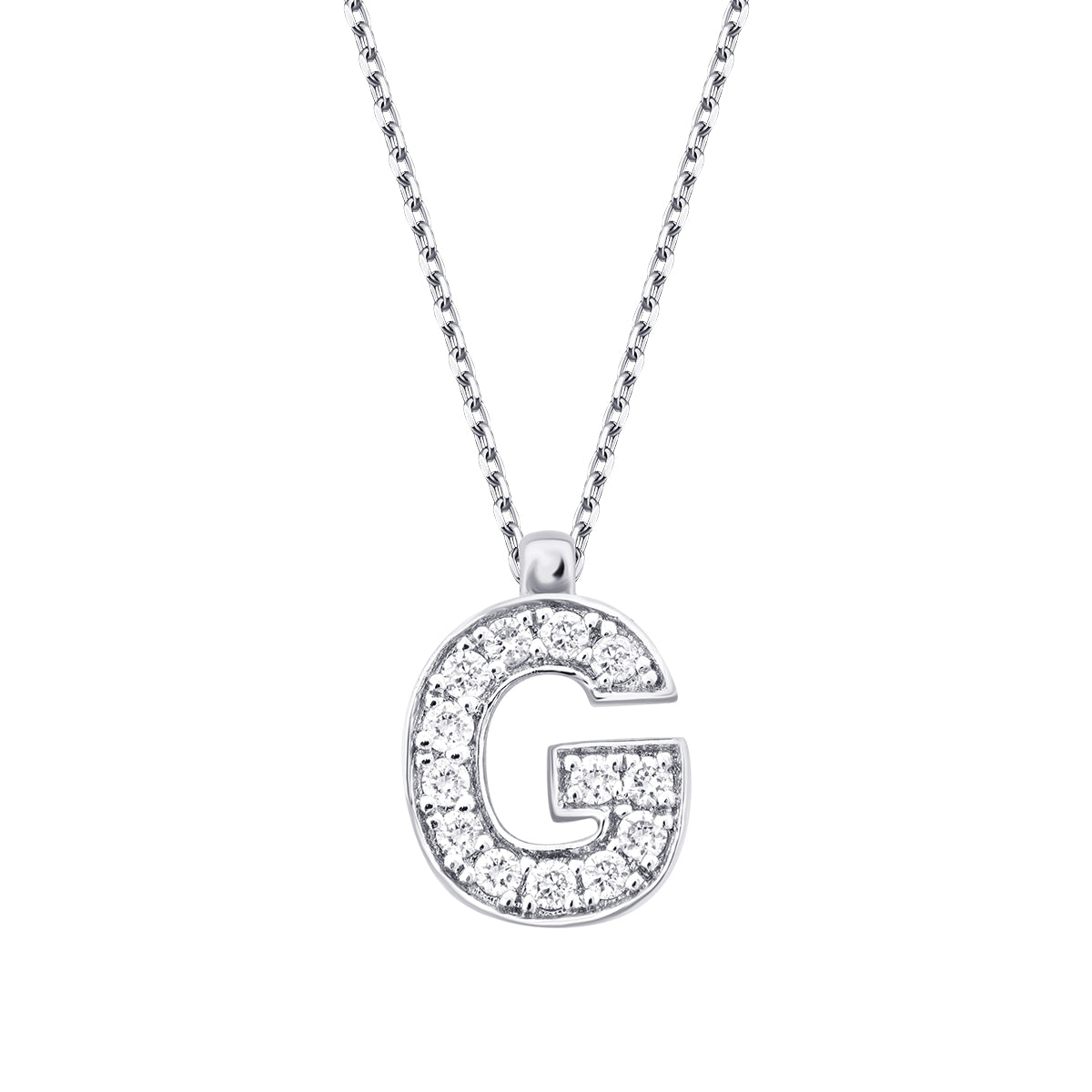 0.07 Carat Diamond G Letter Necklace