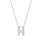 0.06 Carat Diamond H Letter Necklace