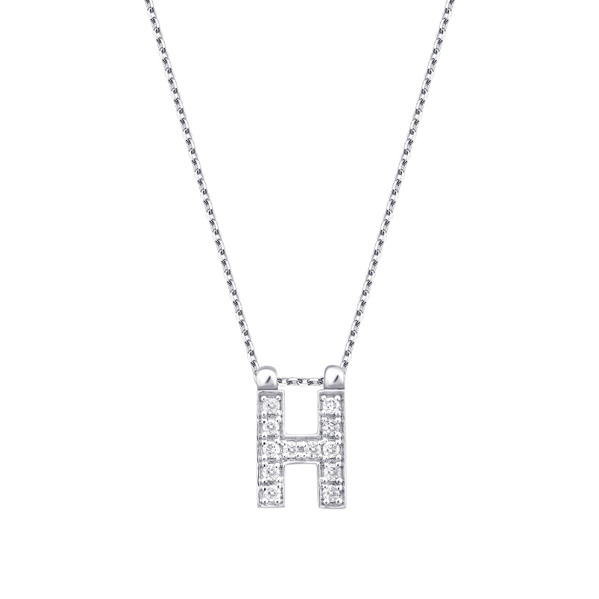0.06 Carat Diamond H Letter Necklace