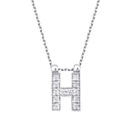 0.06 Carat Diamond H Letter Necklace