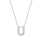 0.06 Carat Diamond U Letter Necklace