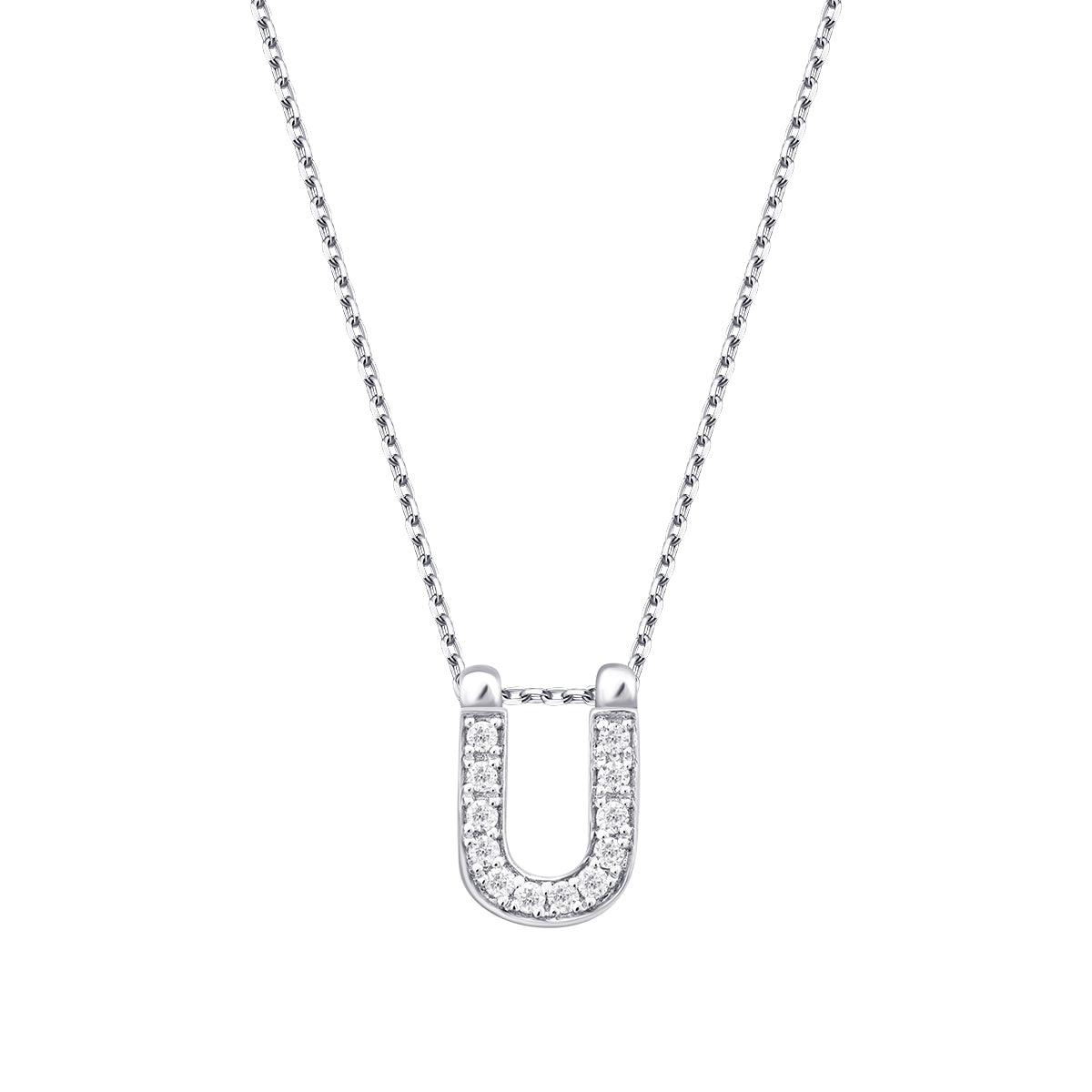 0.06 Carat Diamond U Letter Necklace