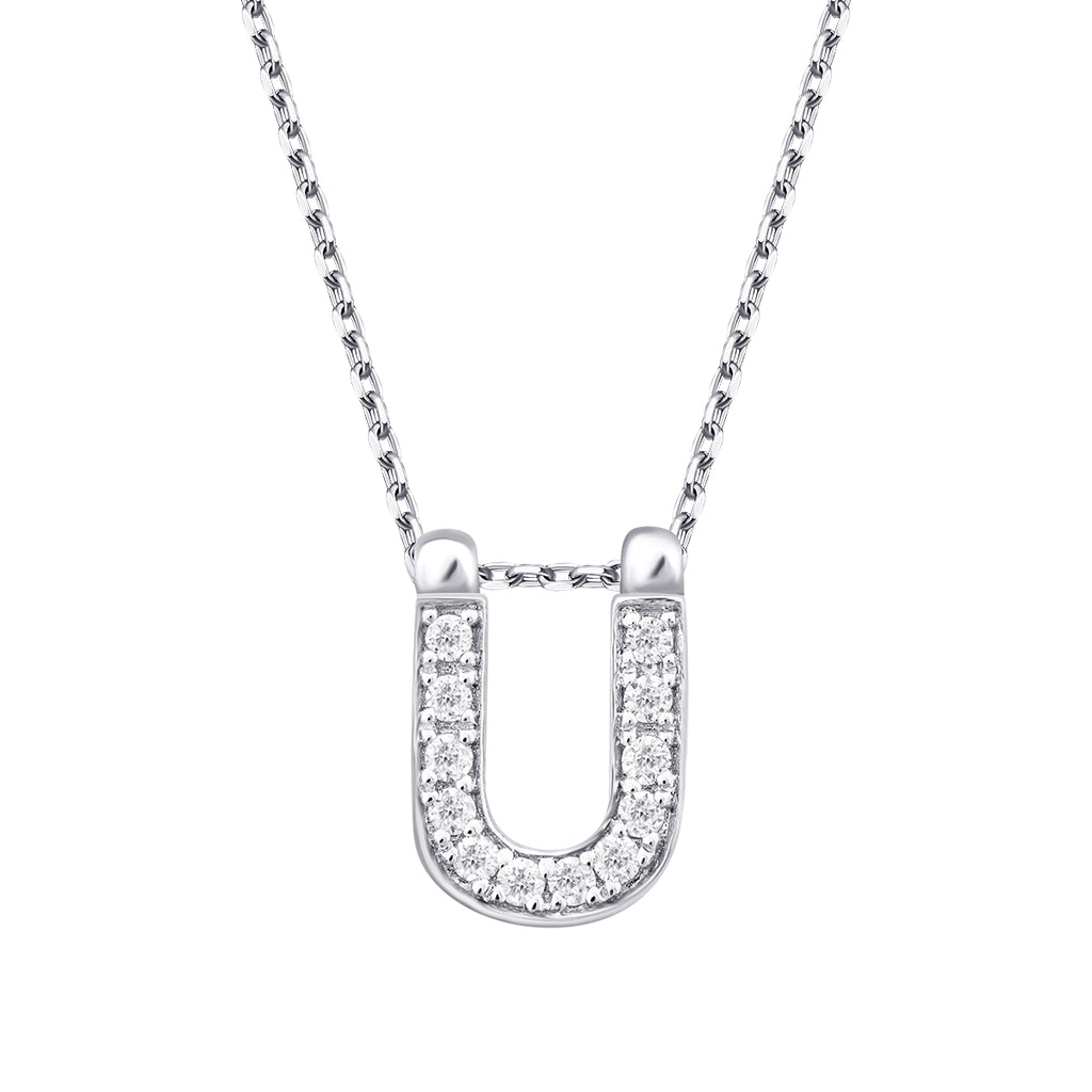 0.06 Carat Diamond U Letter Necklace