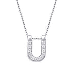 0.06 Carat Diamond U Letter Necklace