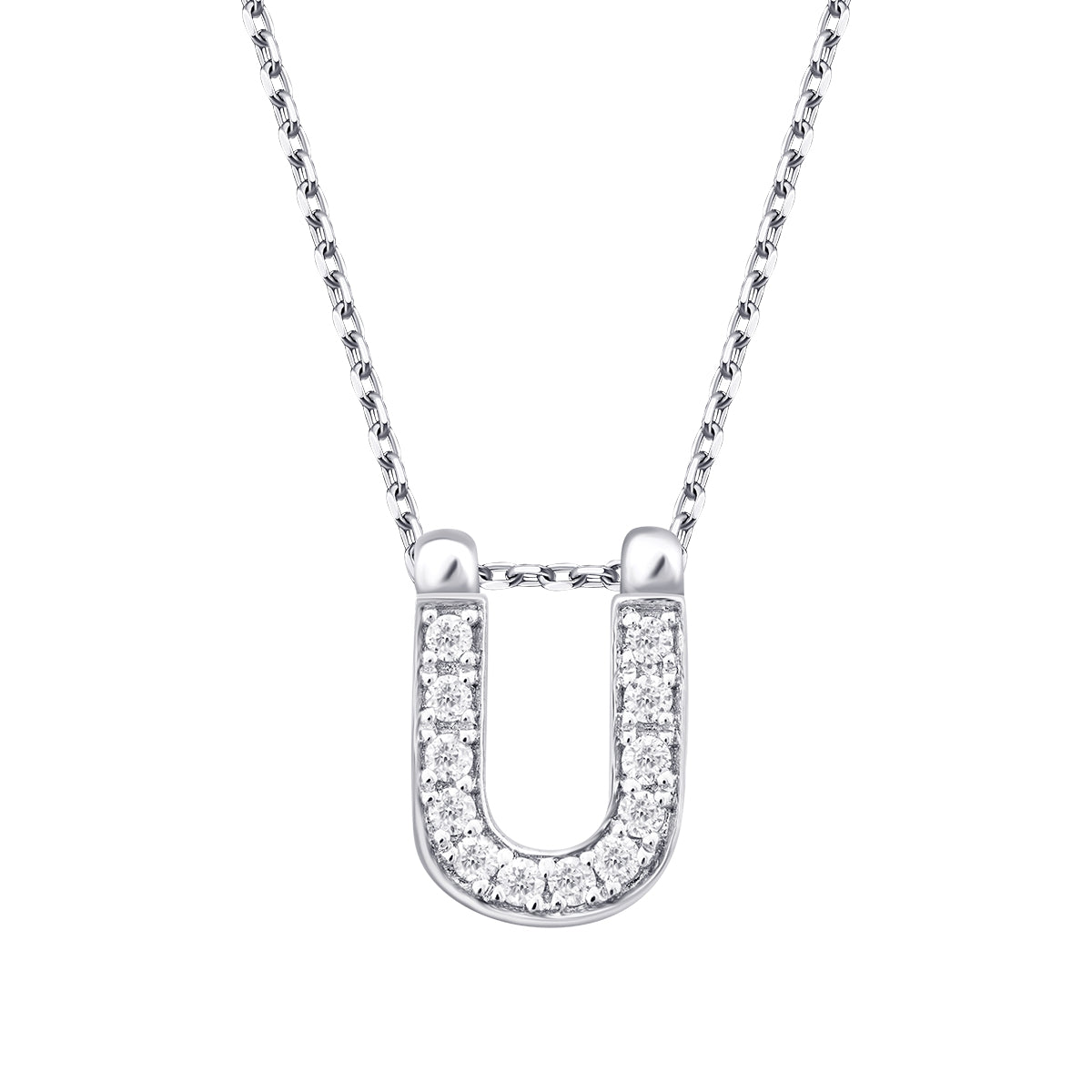 0.06 Carat Diamond U Letter Necklace