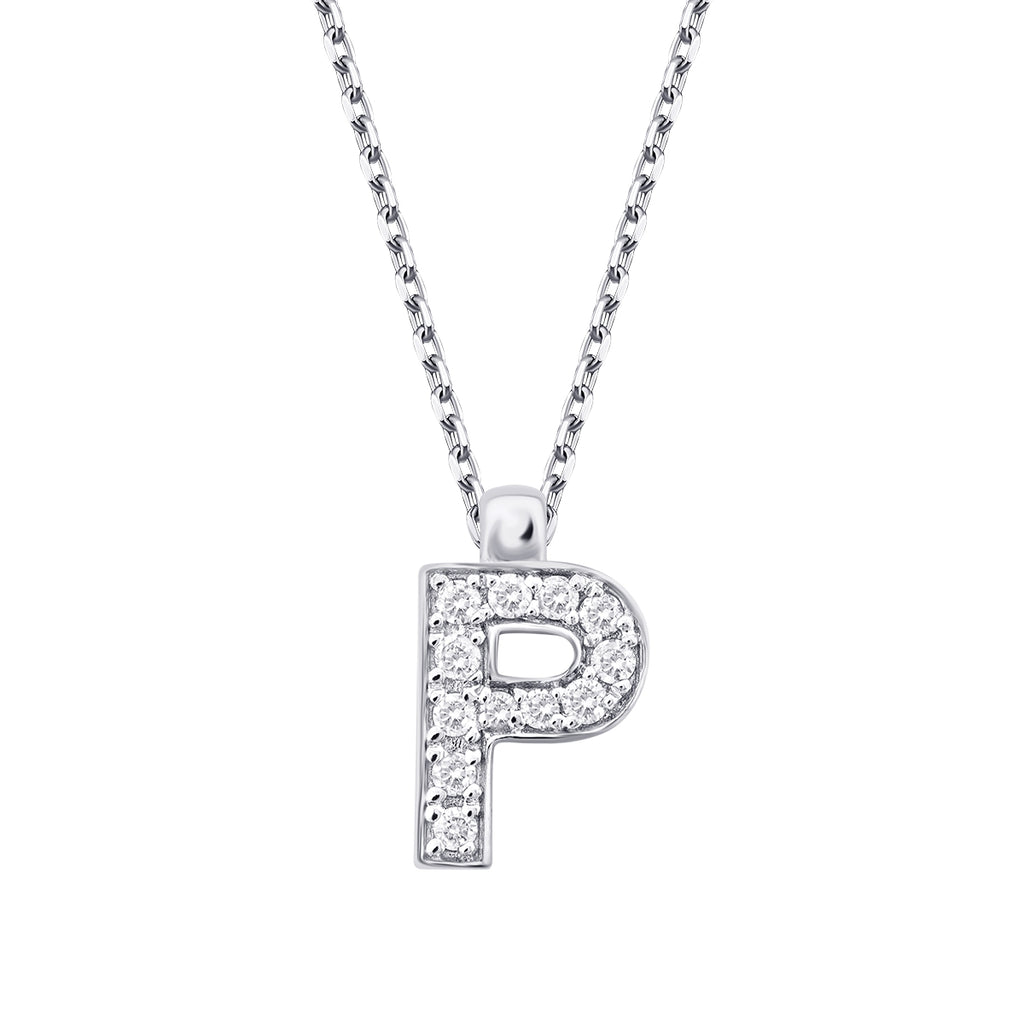 0.06 Carat Diamond P Letter Necklace