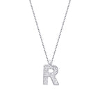 0.08 Carat Diamond R Letter Necklace