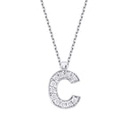 0.06 Carat Diamond C Letter Necklace