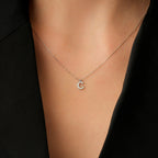 0.06 Carat Diamond C Letter Necklace