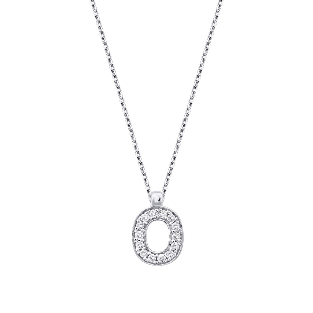 0.05 Carat Diamond O Letter Necklace