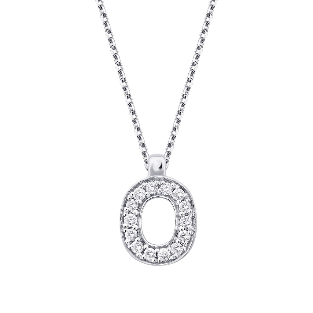 0.05 Carat Diamond O Letter Necklace