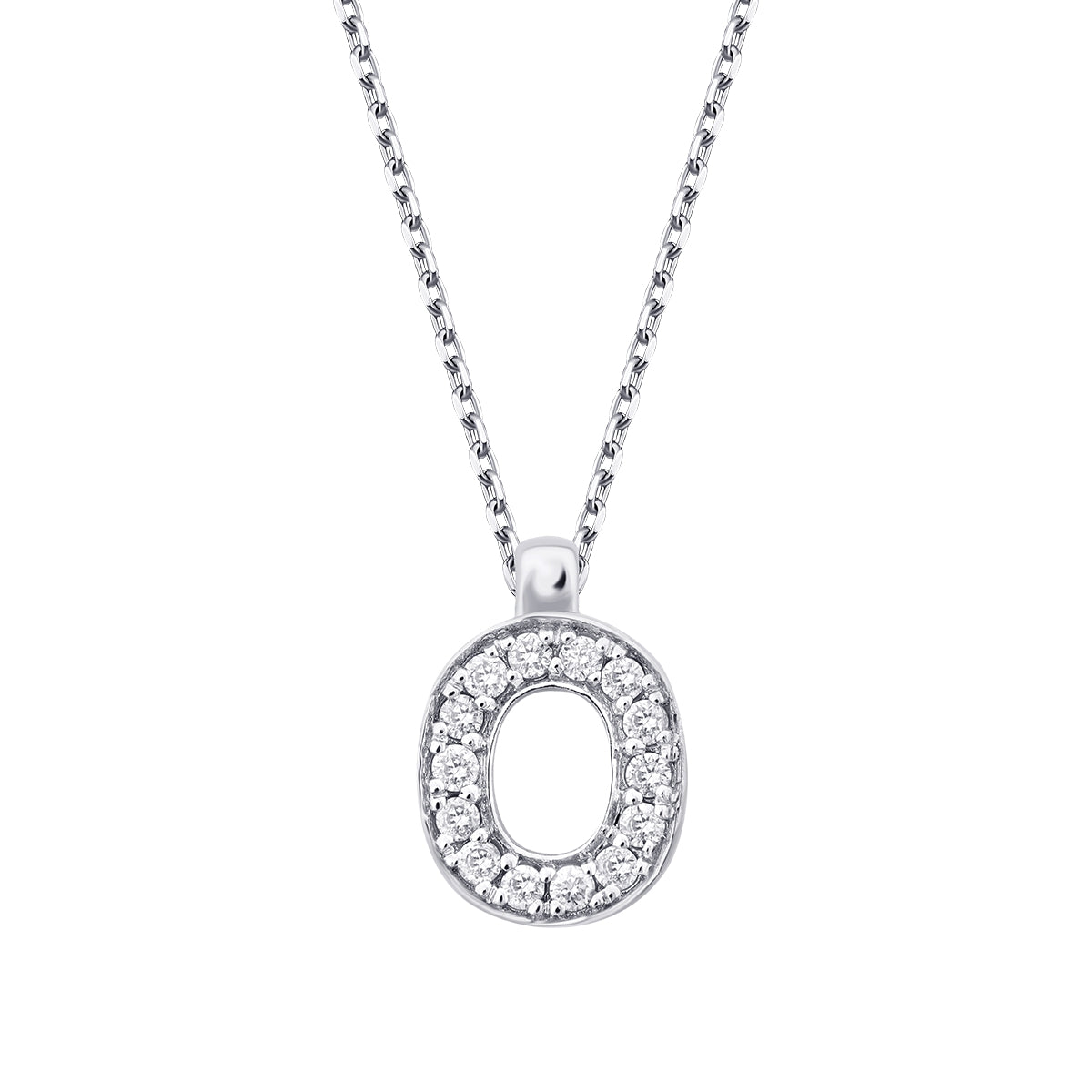0.05 Carat Diamond O Letter Necklace