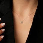 0.05 Carat Diamond O Letter Necklace