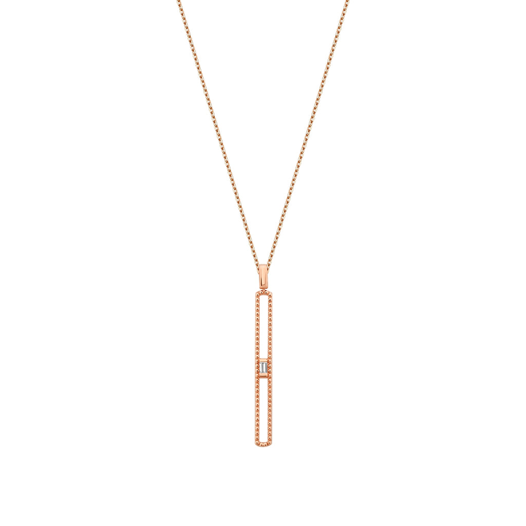 0.04 Carat Diamond Stone Long Necklace