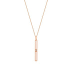 0.04 Carat Diamond Stone Long Necklace