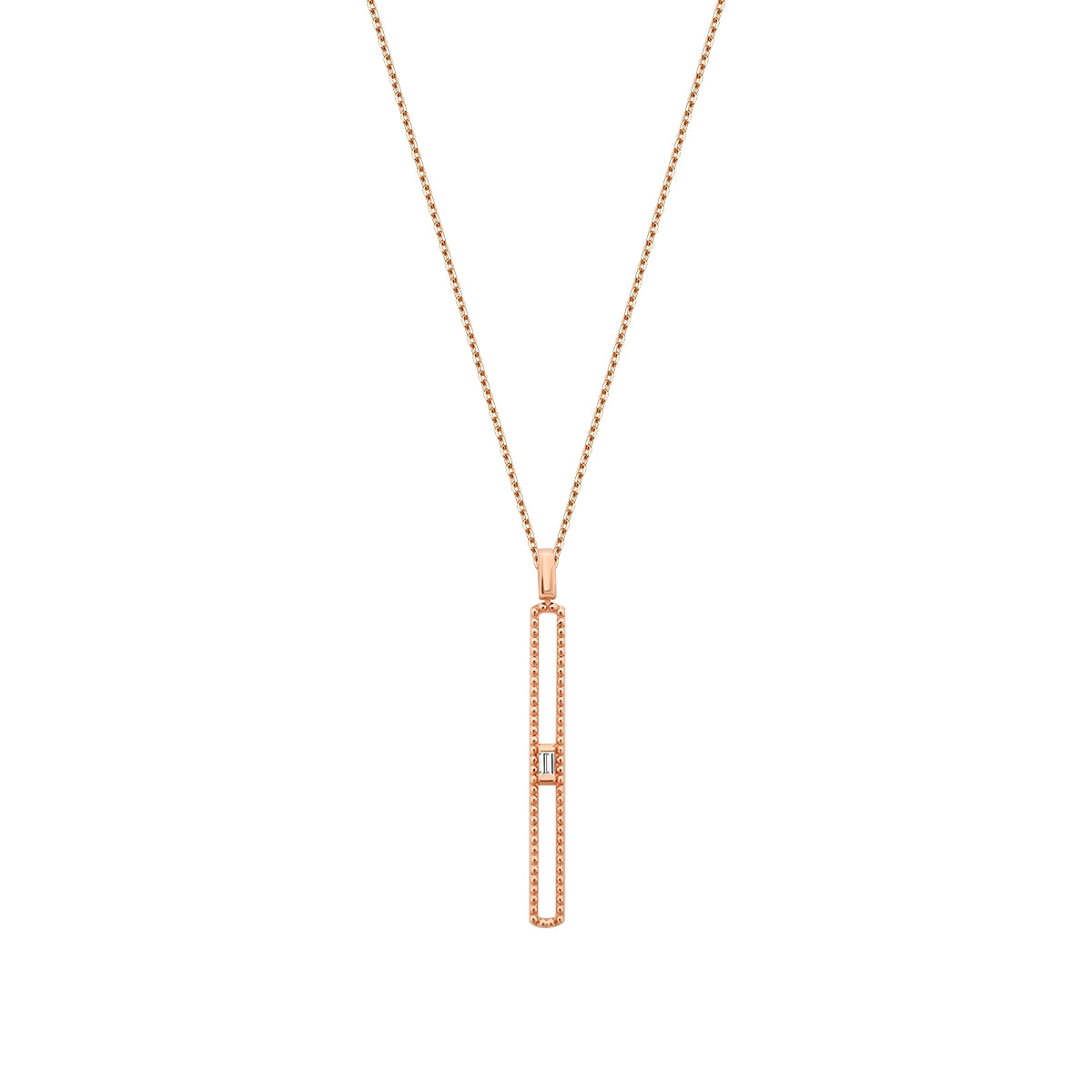 0.04 Carat Diamond Stone Long Necklace