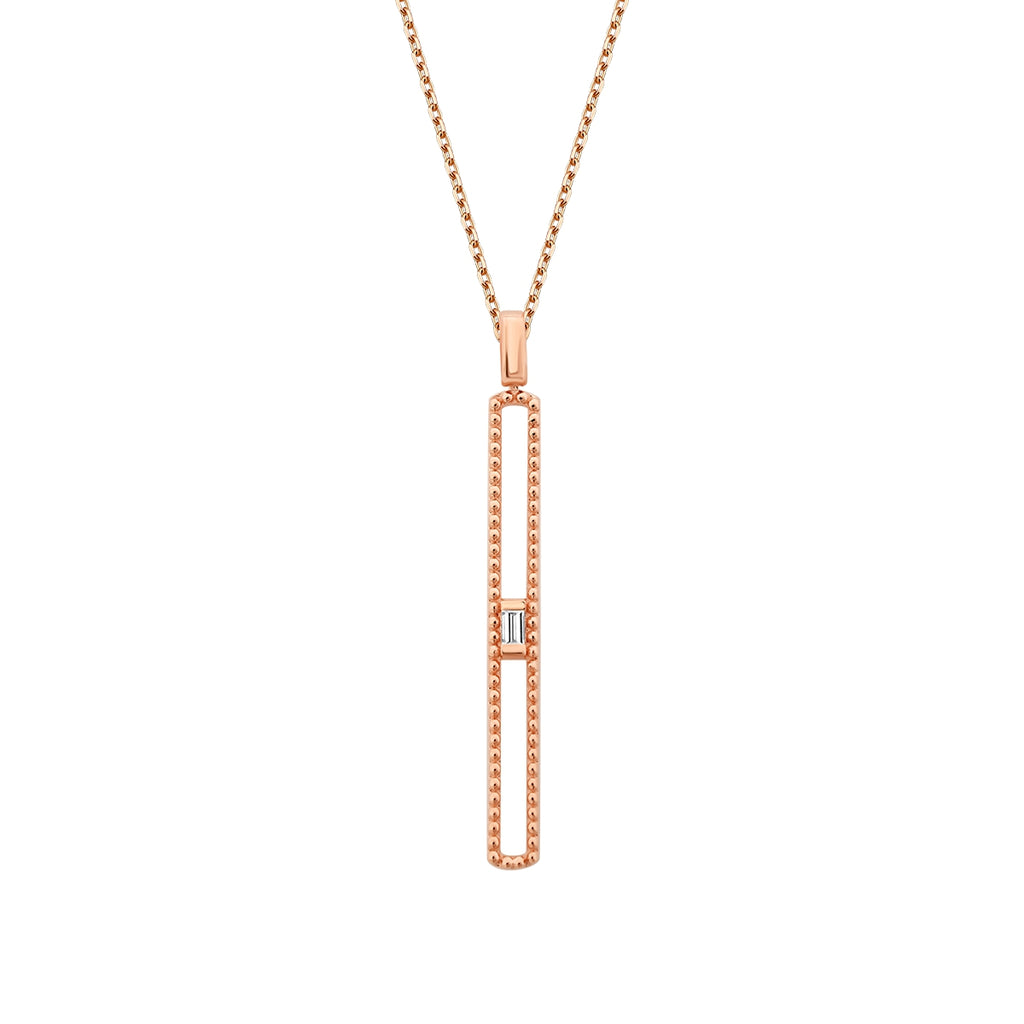 0.04 Carat Diamond Stone Long Necklace