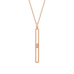 0.04 Carat Diamond Stone Long Necklace