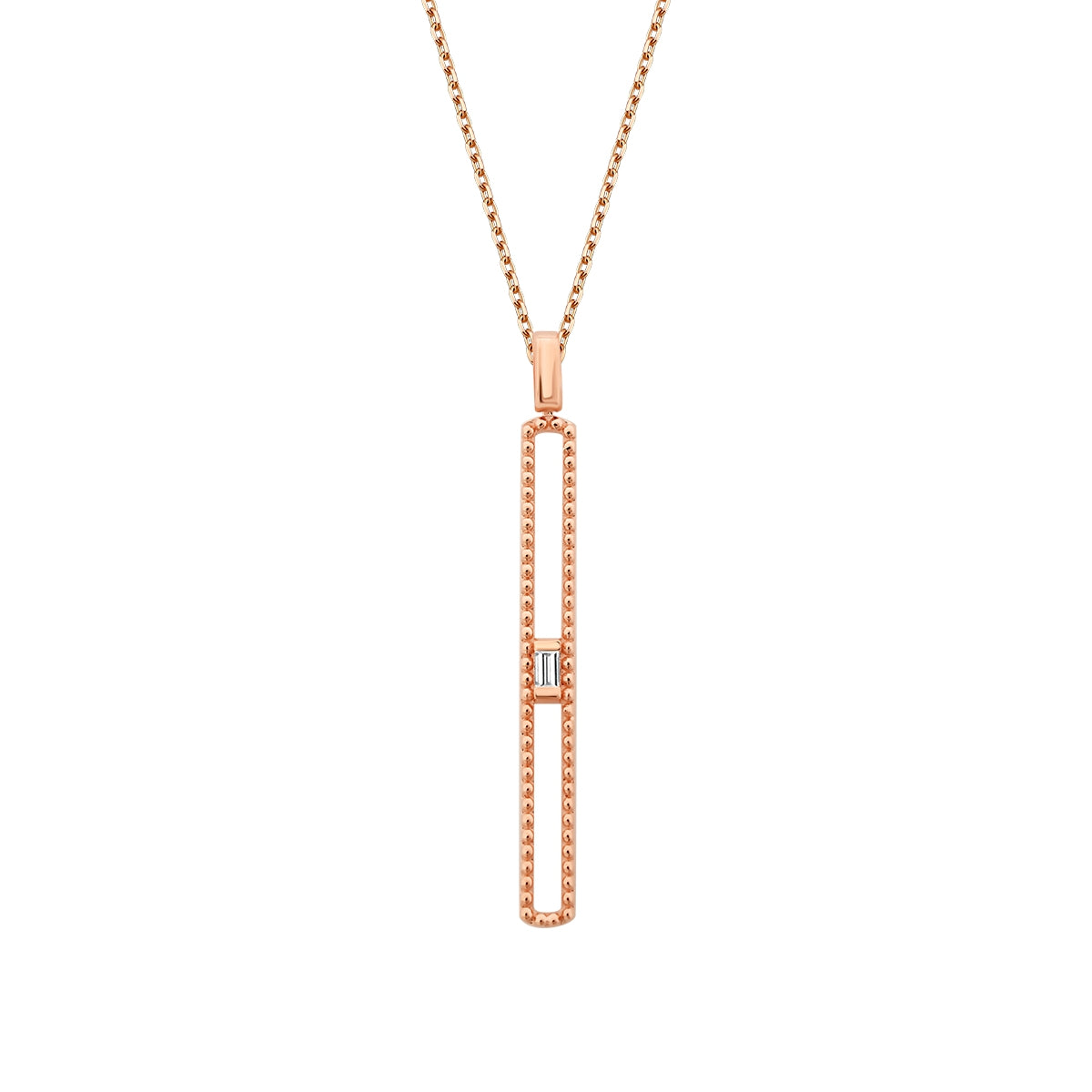 0.04 Carat Diamond Stone Long Necklace