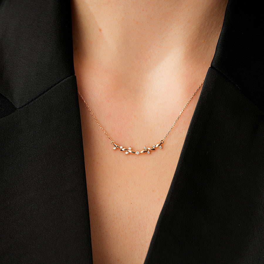 0.10 Carat Diamond Round Stone Necklace