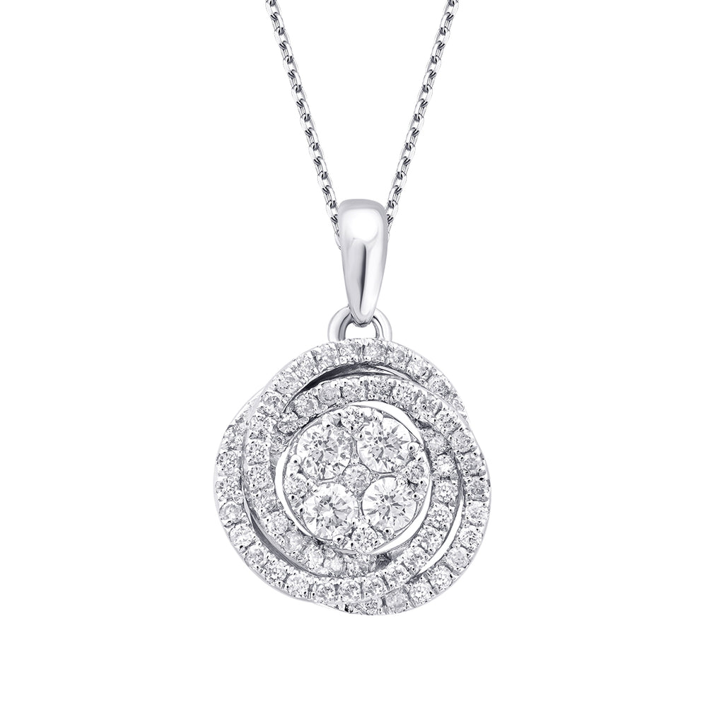 0.26 Carat Diamond Round Detailed Necklace