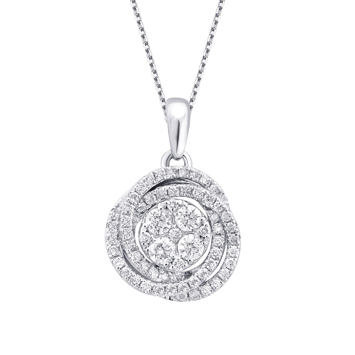 0.26 Carat Diamond Round Detailed Necklace