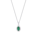 0.31 Carat Diamond Emerald Oval Necklace