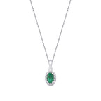0.31 Carat Diamond Emerald Oval Necklace