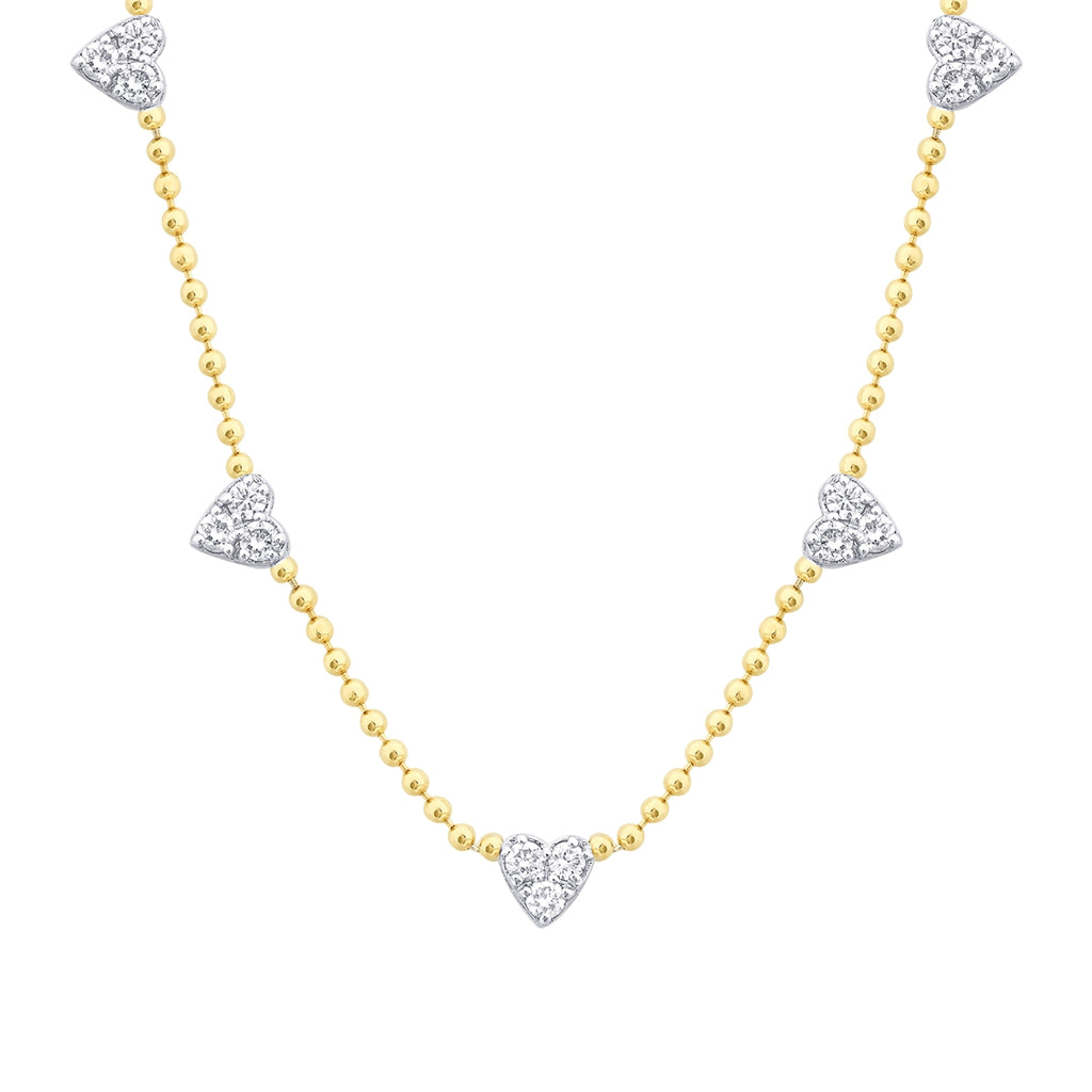 0.44 Carat Diamond Heart Detailed Necklace