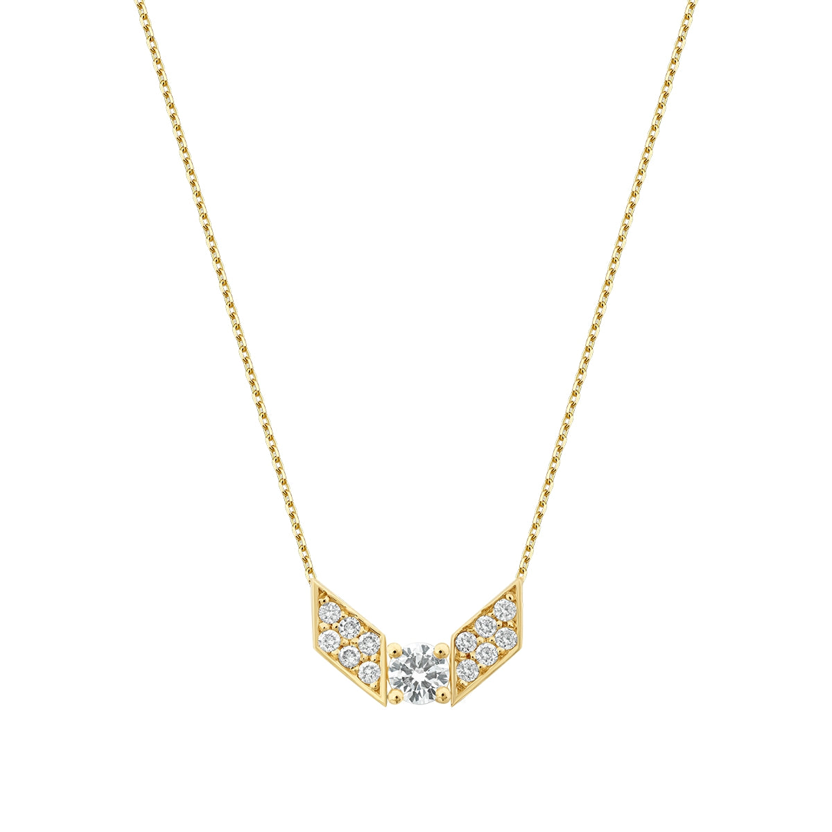 0.21 Carat Diamond Geometric Trend Necklace
