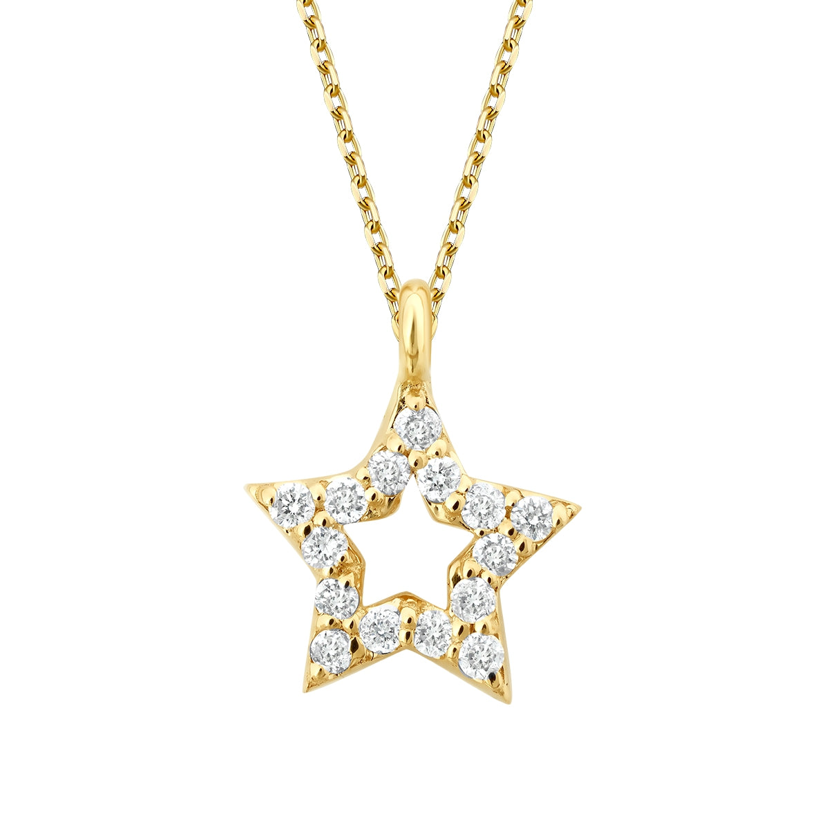 0.07 Carat Diamond Star Necklace