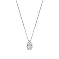 0.06 Carat Diamond Round Stone Pear Necklace