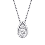 0.06 Carat Diamond Round Stone Pear Necklace