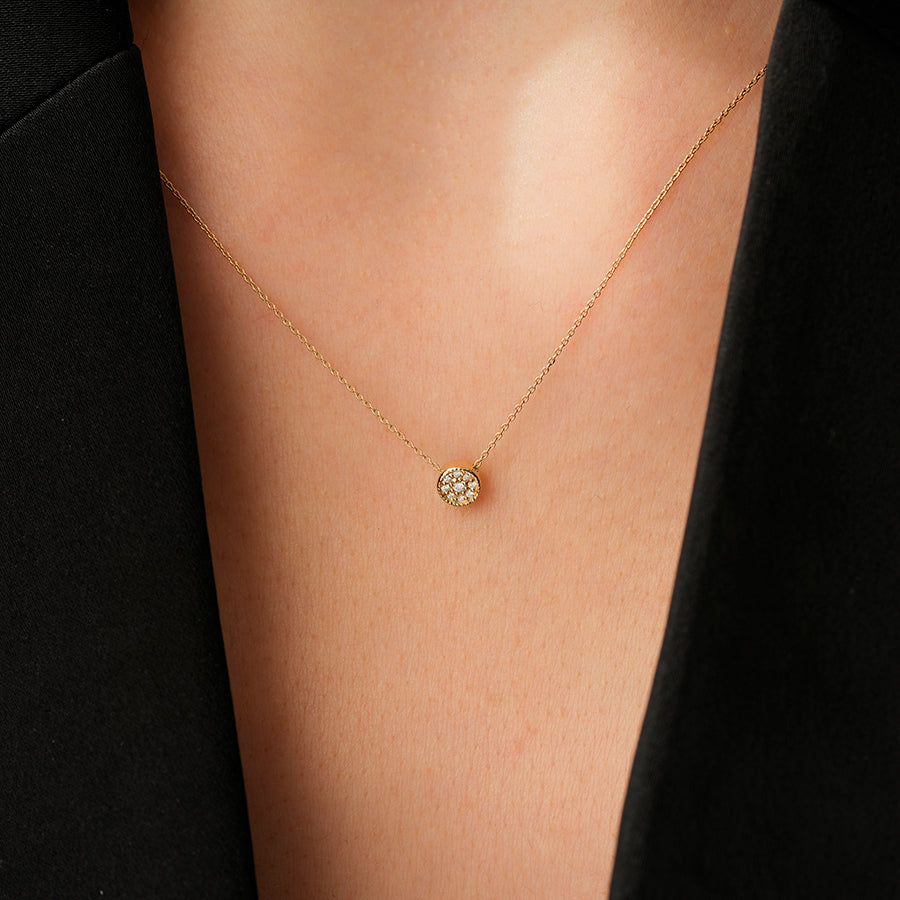 0.06 Carat Diamond Round Necklace