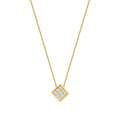 0.05 Carat Diamond Round Stone Geometric Necklace
