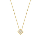 0.05 Carat Diamond Round Stone Geometric Necklace