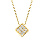 0.05 Carat Diamond Round Stone Geometric Necklace