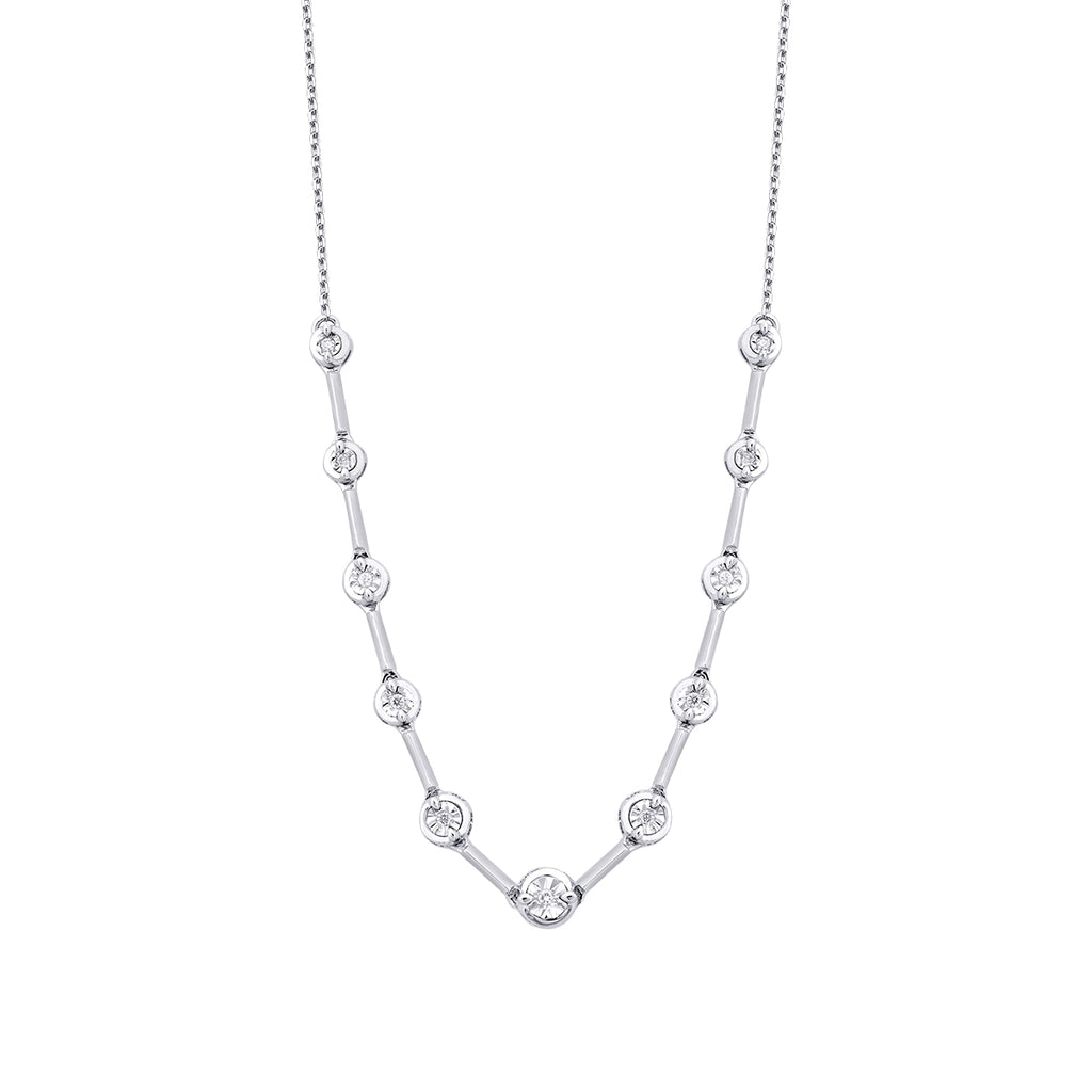 0.05 Carat Diamond Round Stone Necklace