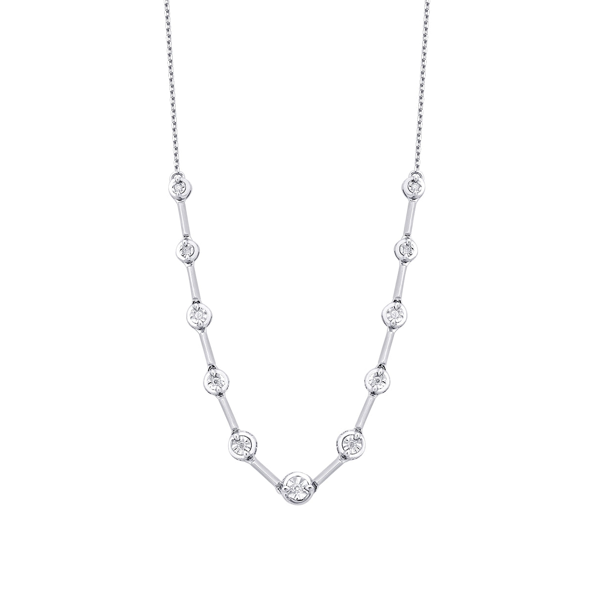 0.05 Carat Diamond Round Stone Necklace